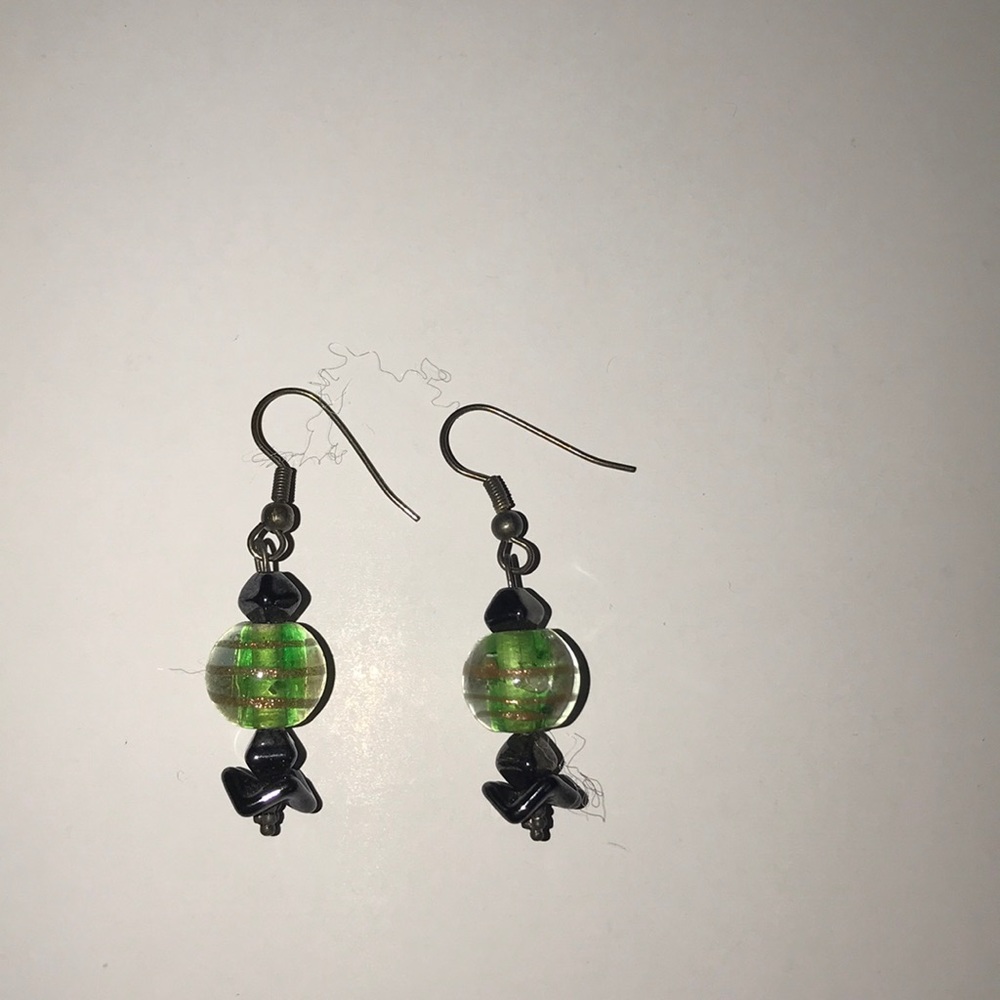 Black and Green Earrings